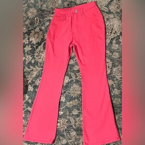 Hot Pink Flared Jeans